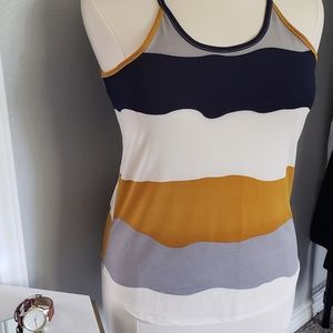 Navy Mustard Cream Gray Tank